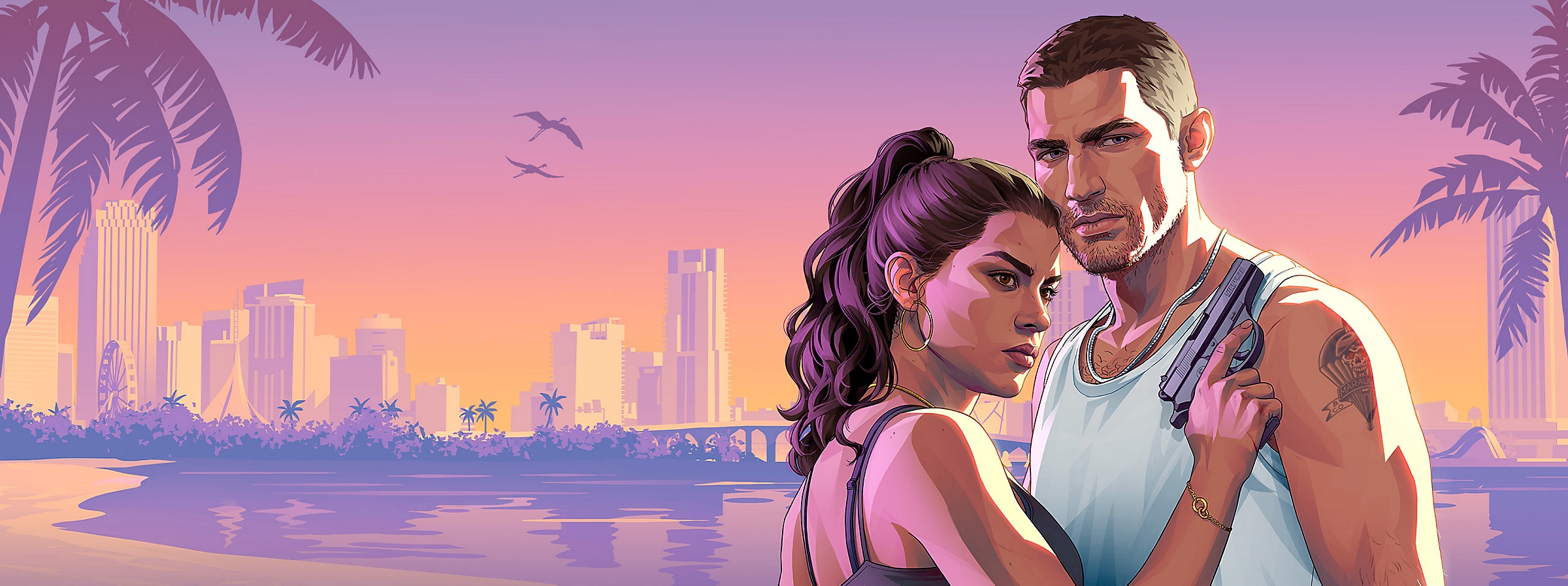 Grand Theft Auto VI background image showing the characters in Leonida